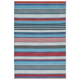 Flat weave Striped Wool Rug (8 x 10)