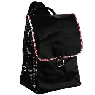 Flee Bags Black/ Red Toile Oil Cloth Backpack