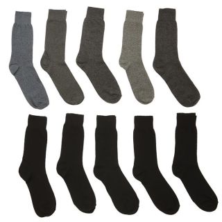 Lot de 10 chaussettes T43/46 Jersey Homme Noir, gris chiné, gris