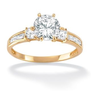 Ultimate CZ 18k Gold over Sterling Silver CZ Ring