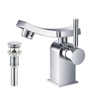 Kraus Unicus Single Lever Basin Faucet and Pop Up Drain with Overflow