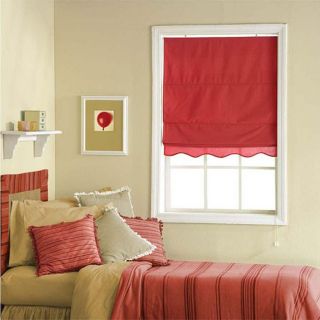 Red Roman style Curtain Panel (35 in. x 64 in.)