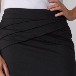 XOXO Juniors Pleated Back Black Ponte Skirt