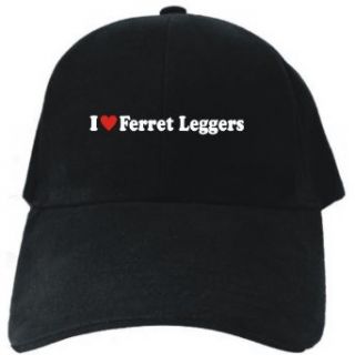 I love Ferret Leggers Black Baseball Cap Unisex Clothing
