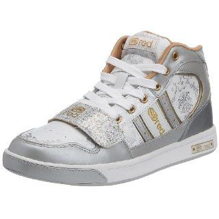 Red Womens Gramercy Mid Top Sneaker,White/Silver/Gold,8.5 M US Shoes