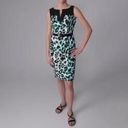 Sangria Womens Blot Pattern Belted Sleeveless Dress Today $39.89