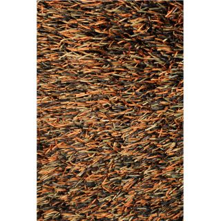 Hand tufted Tilton Brown/ Burnt Orange Shag Rug (5 x 76)