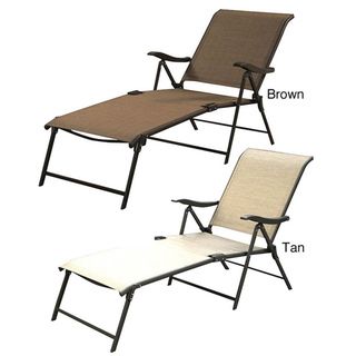 Outdoor Patio Sling Folding Lounger (Set of 4)