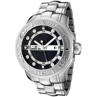 Invicta Mens Pro Diver Black Textured Dial Stainless Steel Watch