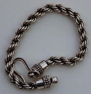 Sterling Silver Oxidized Rope Chain Bracelet (India)