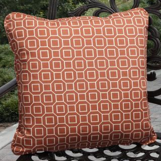 Kate Outdoor Orange Geometric Throw Pillows (Set of 2)