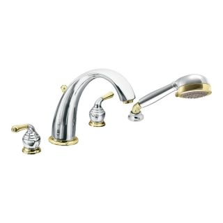 Moen Chrome/ Polished Brass Double Handle High Arc Roman Tub Faucet