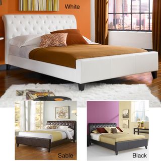 Omnia synthetic leather tufted full size platform bed