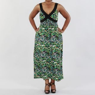 JFW Womens Plus Size Cross Your Heart Abstract Maxi Dress
