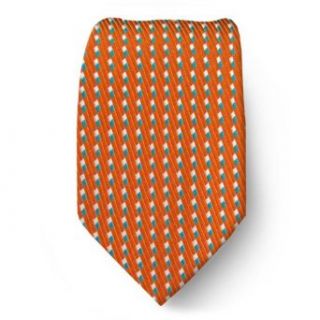 XL 1509   Orange   Teal   Extra Long Silk Necktie