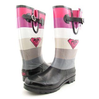 Roxy Puddles Black Pink Juniors Rain Boots (9) Shoes