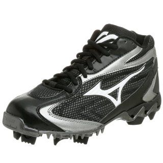  Mizuno Mens 9 Spike Rampage Mid Cleat,Black/White,7 M Shoes