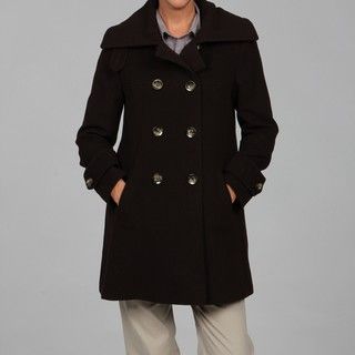 Larry Levine Womens Petite Double breasted Camel Hair Coat