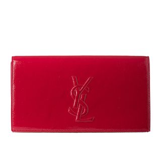 Yves Saint Laurent Belle du Jour Red Patent Leather Clutch
