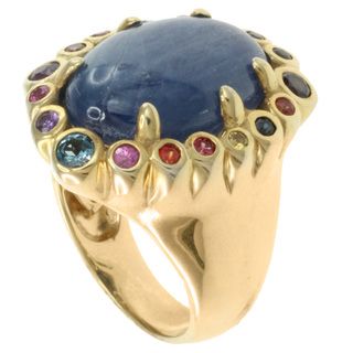 Michael Valitutti Two tone Kyanite and Multi gemstone Ring