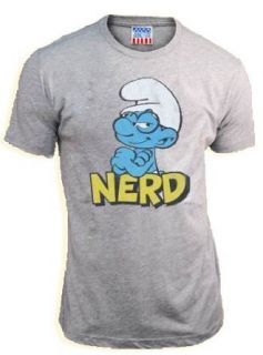 Junk Food The Smurfs Nerd Steel Gray Adult T Shirt Tee