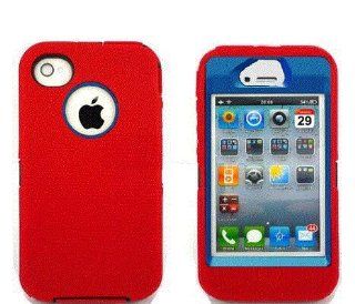 Otterbox Defender for Iphone 4/4s RED with Blue (No