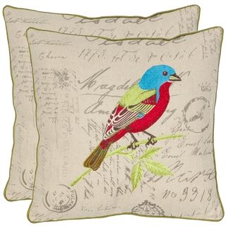 Bird 18 inch Cream Decorative Pillows (Set of 2)