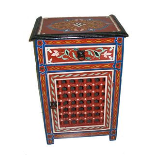 Hand painted Arabesque Wooden Storage Cabinet (Morocco)
