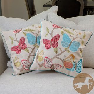 Christopher Knight Home Butterfly Flowers Pillows (Set of 2