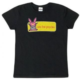 Happy Bunny   Cute But Psycho Ladies T Shirt Clothing