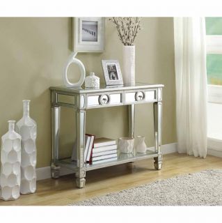 Mirrored 38 inch Sofa Console Table With Two Drawers
