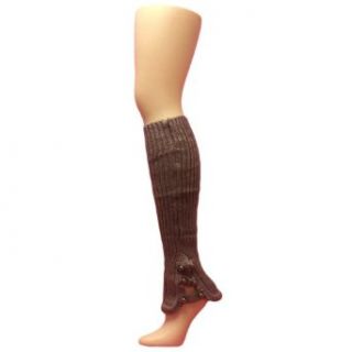 Taupe Flared Bell Bottom Knit Spats Leg Warmers Clothing