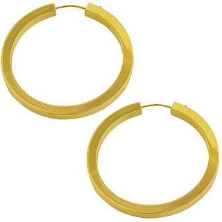 Fremada 14k Yellow Gold Flat Tube Hoop Earrings