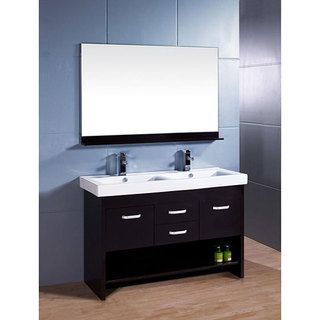 Design Element Citrius Espresso Double Sink Bathroom Vanity with