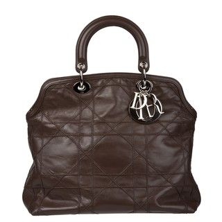 Christian Dior Granville Brown Leather Tote Bag