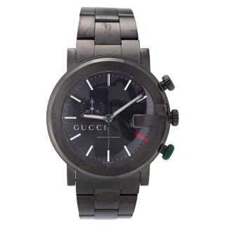 Gucci Mens 101 Stainless Steel Black Dial Chronograph Watch