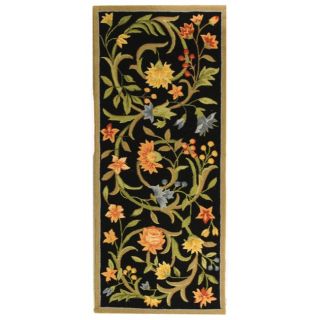 hooked garden scrolls black wool rug 2 6 x 8 today $ 102 59 sale $ 92