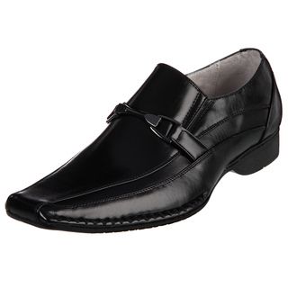 Madden Mens Rigger Black Leather Slip on Loafers