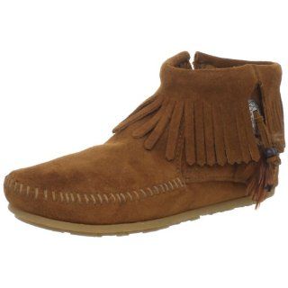 Minnetonka Womens Concho/Feather Side Zip Boot