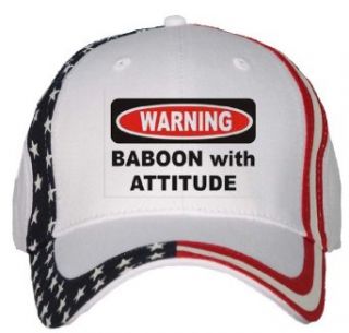 BABOON WITH ATTITUDE USA Flag Hat / Baseball Cap Clothing