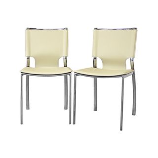 Montclare Ivory Leather Modern Dining Chair (Set of 2)