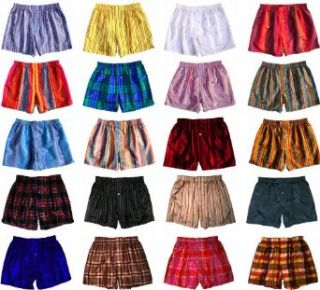 Two Assorted Madras Silk Boxers by Royal Silk   S, M, L
