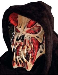 Red Skeletal Predator Hooded Mask Clothing