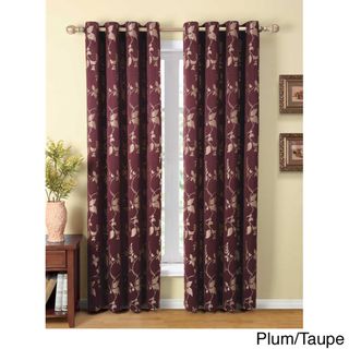 Claret Leaf and Vines Grommet 84 inch Curtain Panel