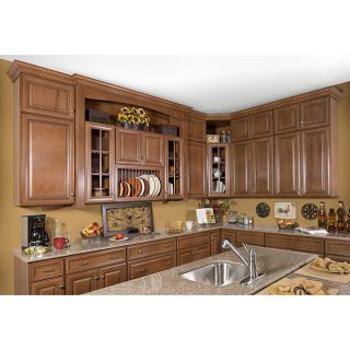 Honey Stain/Chocolate Glaze 42 inch Base Kitchen Cabinet