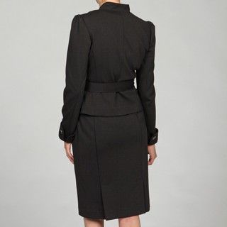 Nine West Womens Black Faux button 2 piece Skirt Suit