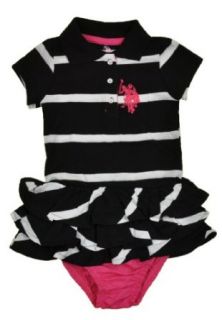 U.S. Polo Assn. Baby Girls Infant Dress With Tiered Ruffle