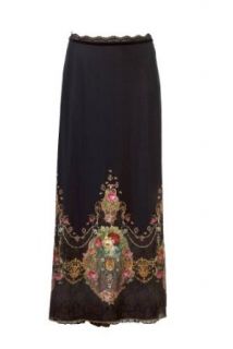 Michal Negrin Brown Chiffon Lycra Maxi Skirt Outfitted