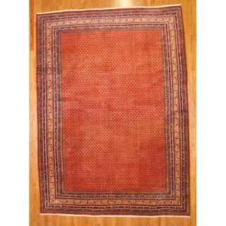 Persian Hand knotted Peach/Ivory Sarouk Mir Wool Rug (102 x 1311