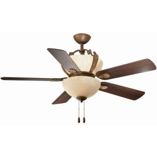 Moroccan Bronze 5 blade 52 inch Lighted Ceiling Fan